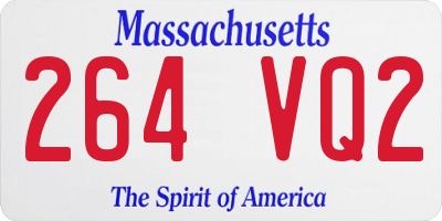 MA license plate 264VQ2