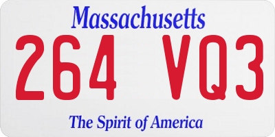 MA license plate 264VQ3