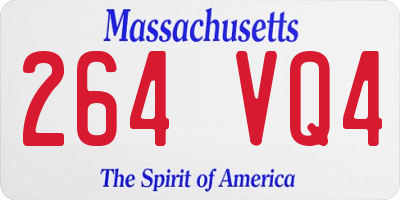 MA license plate 264VQ4