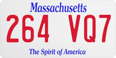 MA license plate 264VQ7