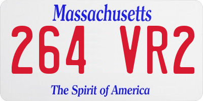 MA license plate 264VR2