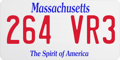 MA license plate 264VR3