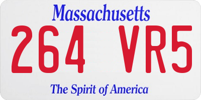 MA license plate 264VR5