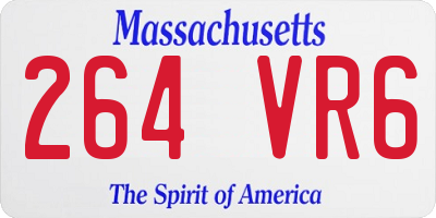 MA license plate 264VR6