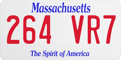MA license plate 264VR7