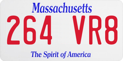 MA license plate 264VR8