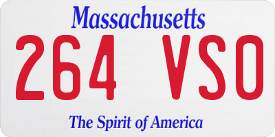 MA license plate 264VS0