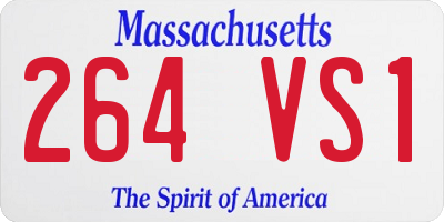 MA license plate 264VS1