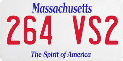 MA license plate 264VS2