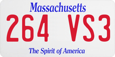 MA license plate 264VS3