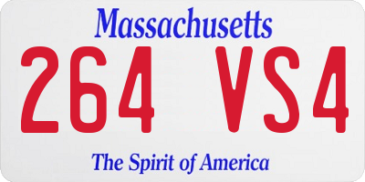 MA license plate 264VS4