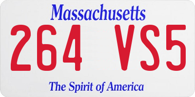 MA license plate 264VS5