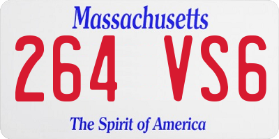 MA license plate 264VS6