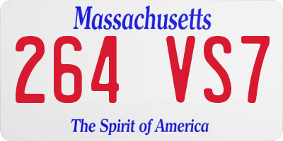 MA license plate 264VS7