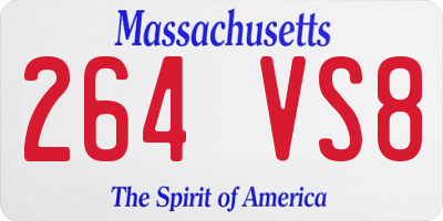 MA license plate 264VS8