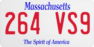 MA license plate 264VS9
