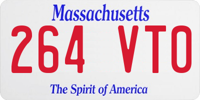 MA license plate 264VT0