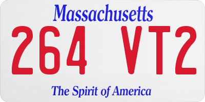MA license plate 264VT2