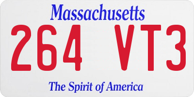 MA license plate 264VT3