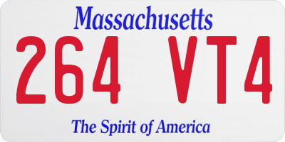 MA license plate 264VT4