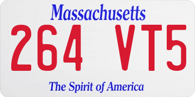 MA license plate 264VT5