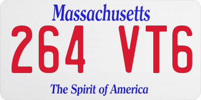 MA license plate 264VT6