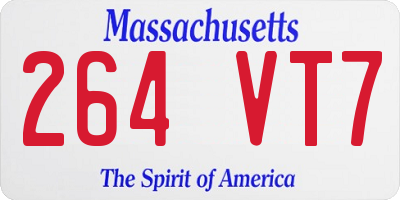MA license plate 264VT7