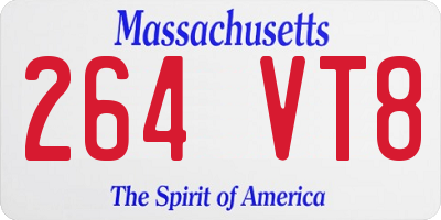MA license plate 264VT8