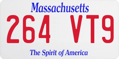 MA license plate 264VT9