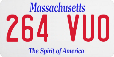 MA license plate 264VU0