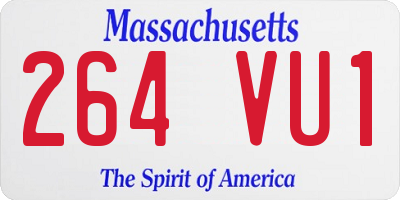 MA license plate 264VU1