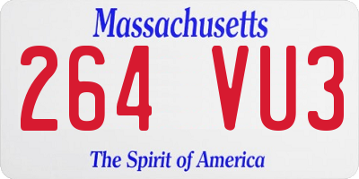 MA license plate 264VU3