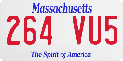 MA license plate 264VU5