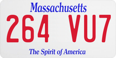 MA license plate 264VU7