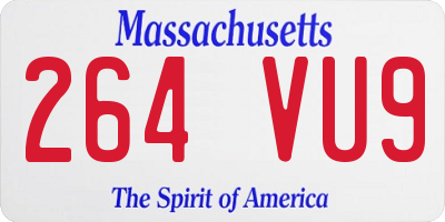 MA license plate 264VU9