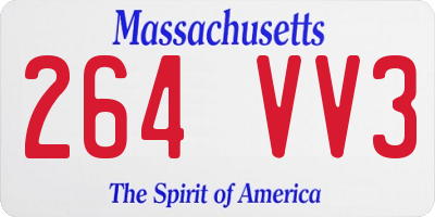 MA license plate 264VV3