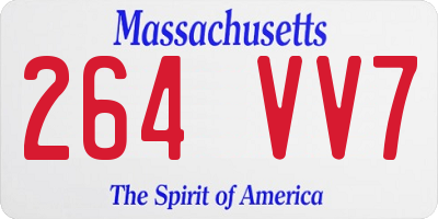 MA license plate 264VV7