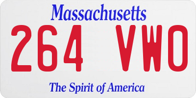 MA license plate 264VW0