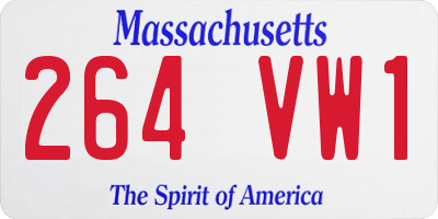 MA license plate 264VW1