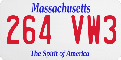 MA license plate 264VW3