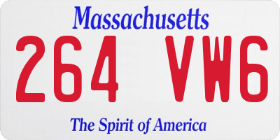 MA license plate 264VW6