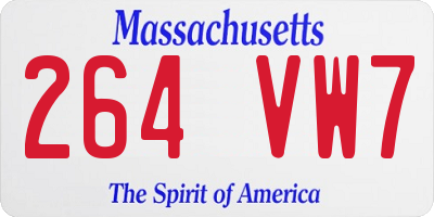MA license plate 264VW7