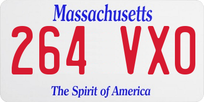 MA license plate 264VX0