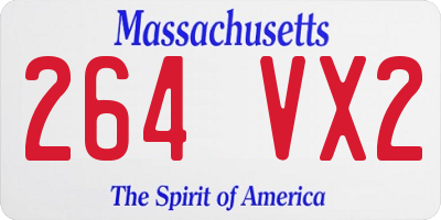 MA license plate 264VX2