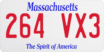 MA license plate 264VX3