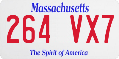 MA license plate 264VX7