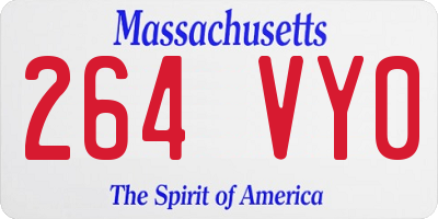 MA license plate 264VY0