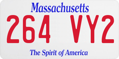 MA license plate 264VY2