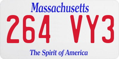 MA license plate 264VY3