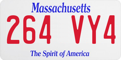 MA license plate 264VY4